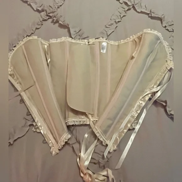 Source Unknown/Women’s NWOT Gold and Cream Lace-Up Corset Size S - Picture 7 of 8